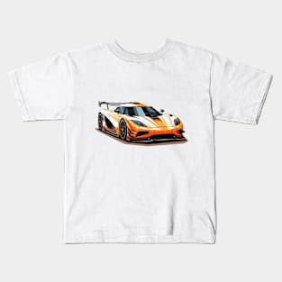 Koenigsegg Orange Cartoon Print Kids T-Shirt